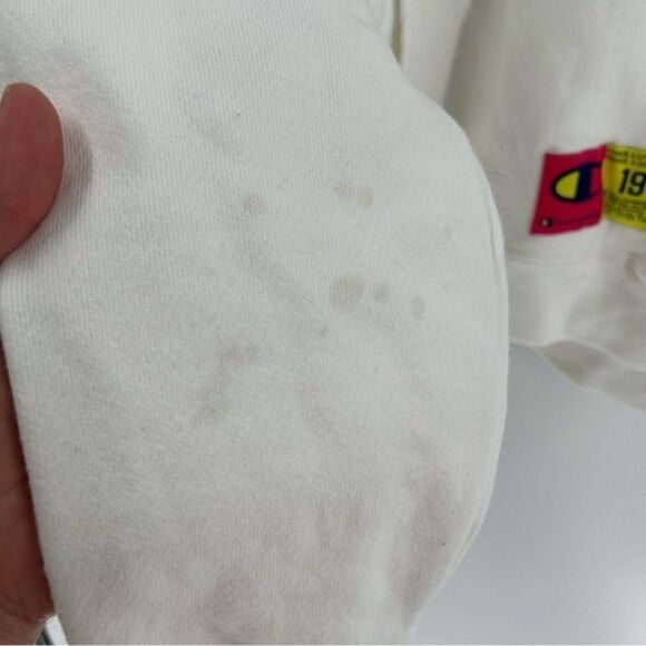 Women's Champion Reverse Weave Hoodie Sweatshirt White L - Picture 10 of 11